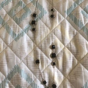 18” Black Silver Toned Necklace